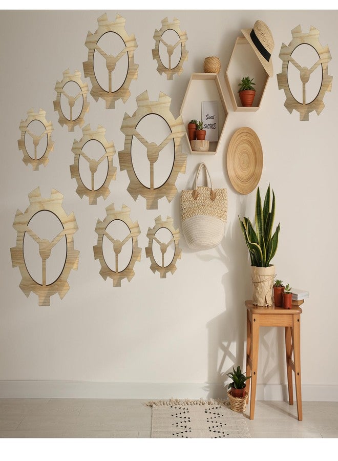 AMQUAL 10Pcs Wooden Gear Set - Vintage Industrial Style Wall Decor with DIY Craft Options for Kids，Gear Up for Creativity: Vintage Wood Gears for Wall Art (Includes 4 Sizes) - Image 5